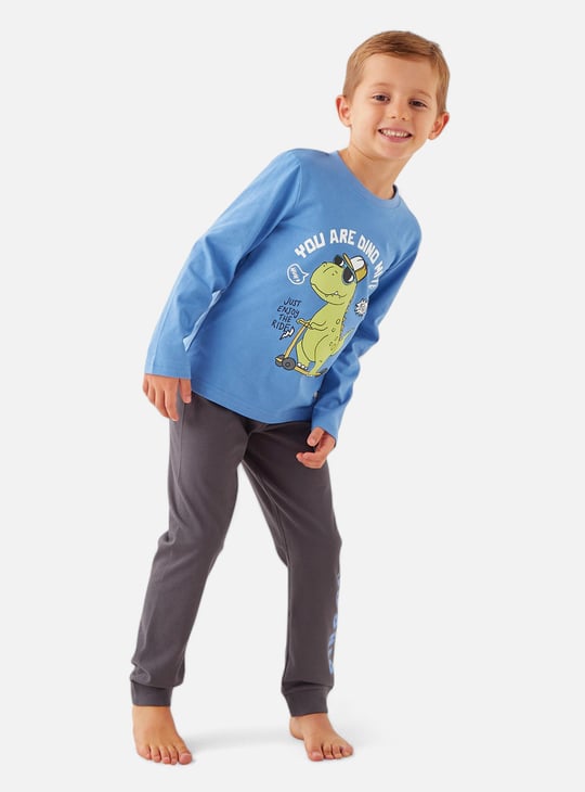 Juniors Dinosaur Print T-shirt and Pyjama Set