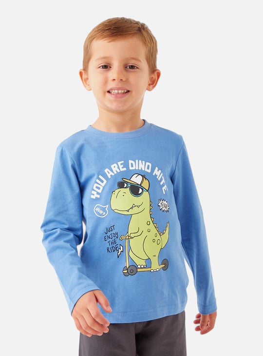 Juniors Dinosaur Print T-shirt and Pyjama Set