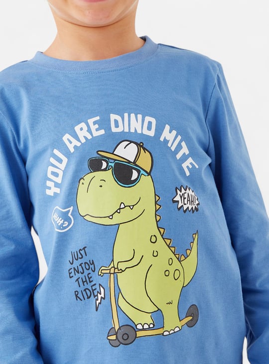 Juniors Dinosaur Print T-shirt and Pyjama Set