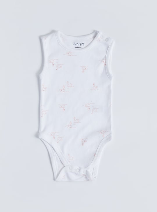 Juniors Printed Sleeveless Bodysuit - Set of 5