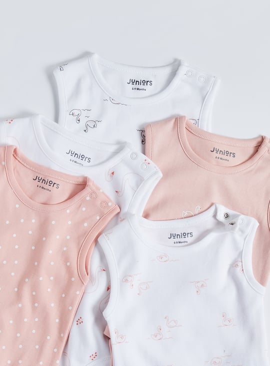 Juniors Printed Sleeveless Bodysuit - Set of 5