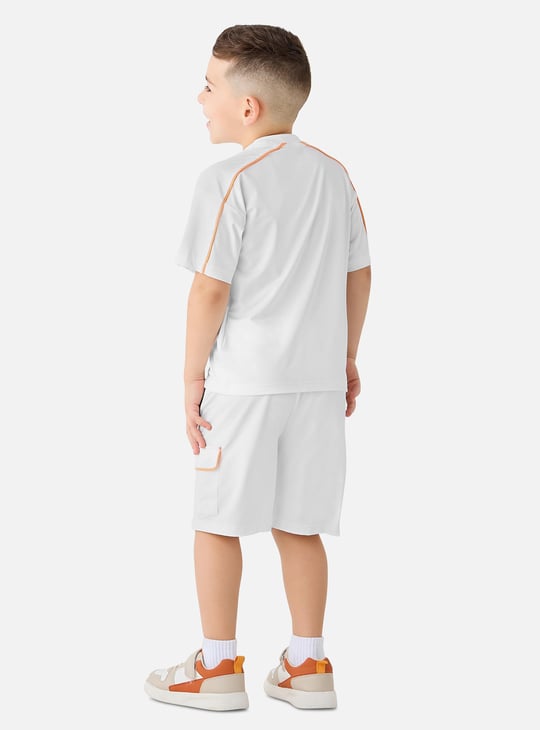 Kappa Logo Print Crew Neck T-shirt and Shorts Set