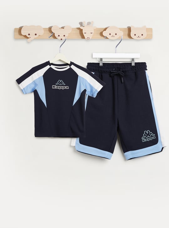 Kappa Knitted Logo Print T-shirt and Shorts Set