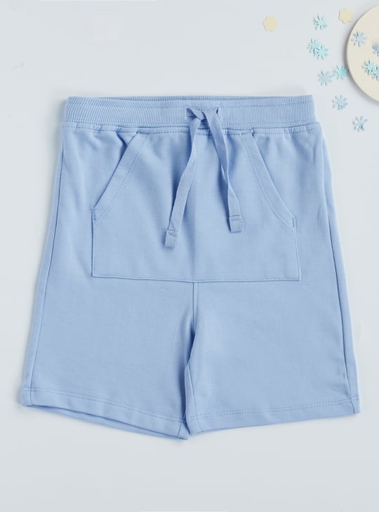 Juniors Solid Shorts with Drawstring Closure and Pockets