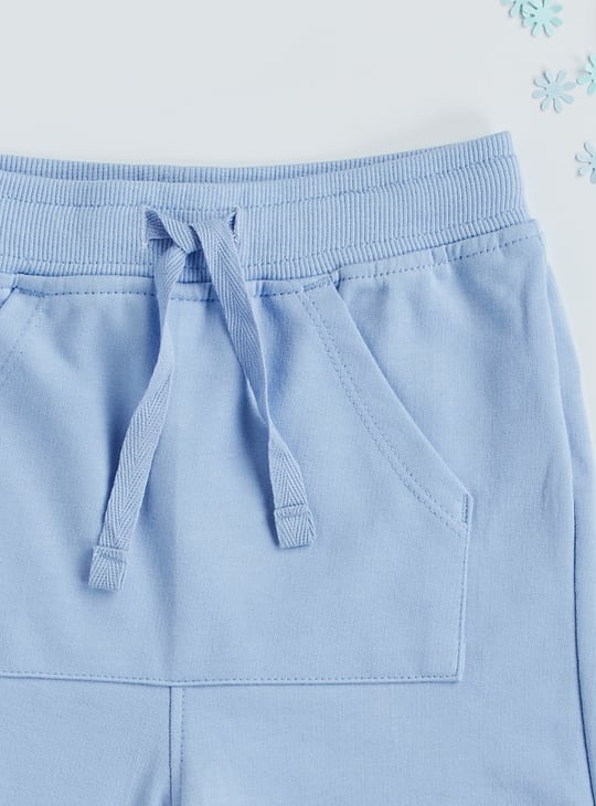 Juniors Solid Shorts with Drawstring Closure and Pockets