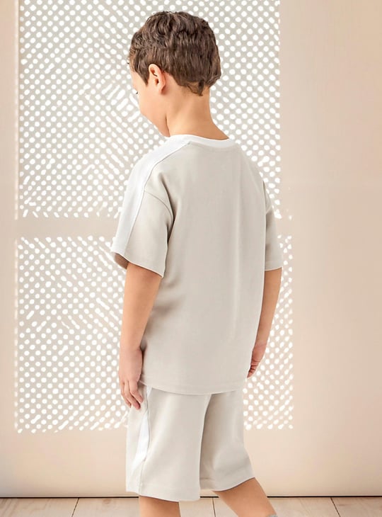 Kappa Logo Print Crew Neck T-shirt and Shorts Set