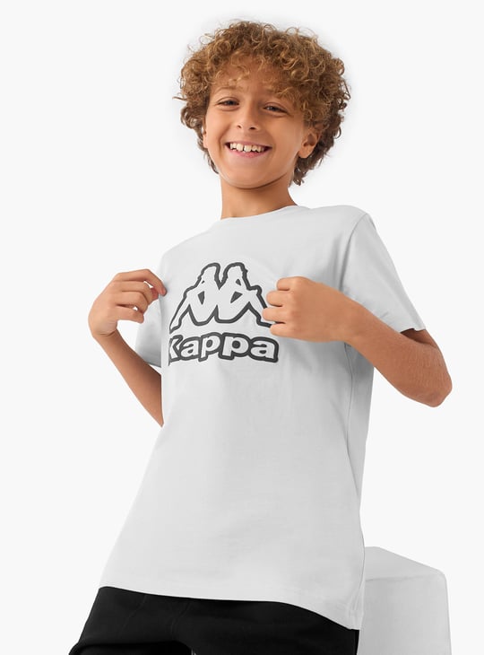 Kappa Logo Print Crew Neck T-shirt with Short Sleeves