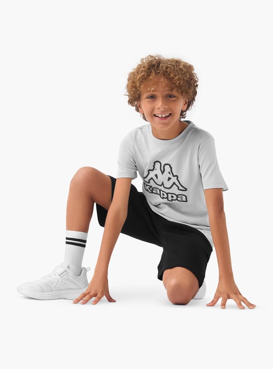 Kappa Logo Print Crew Neck T-shirt with Short Sleeves
