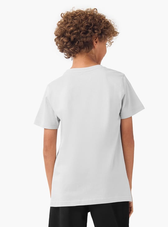 Kappa Logo Print Crew Neck T-shirt with Short Sleeves