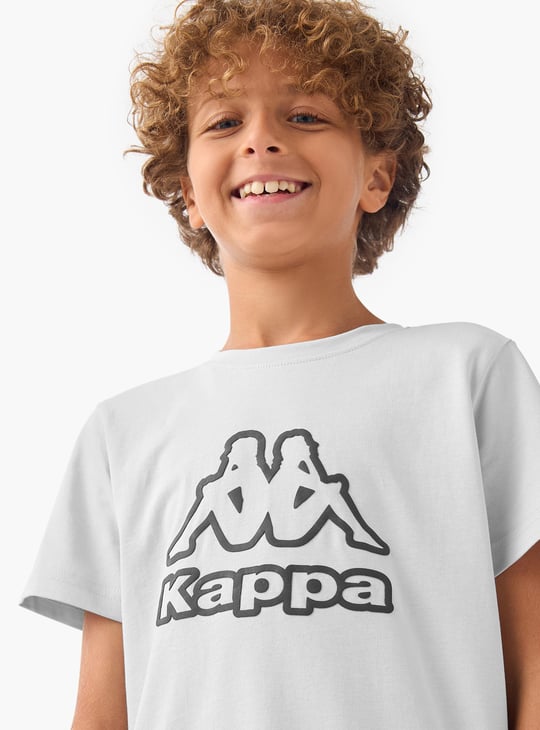 Kappa Logo Print Crew Neck T-shirt with Short Sleeves