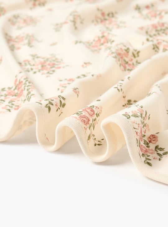 Juniors Floral Print Receiving Blanket - 70x70 cm