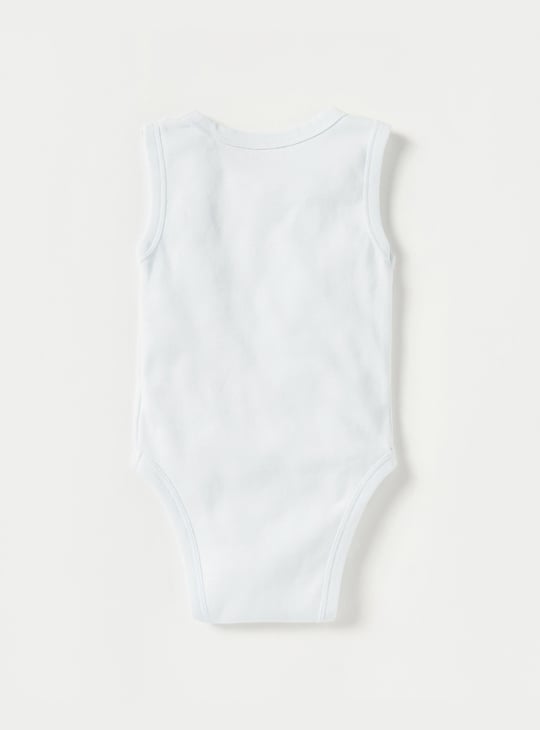 Juniors Solid Sleeveless Bodysuit with Snap Button Closure