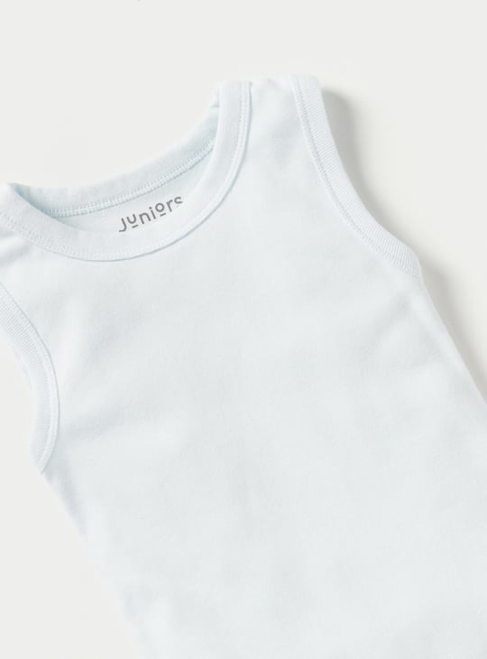 Juniors Solid Sleeveless Bodysuit with Snap Button Closure