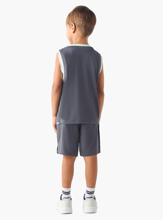 Kappa Logo Print Sleeveless T-shirt and Shorts Set