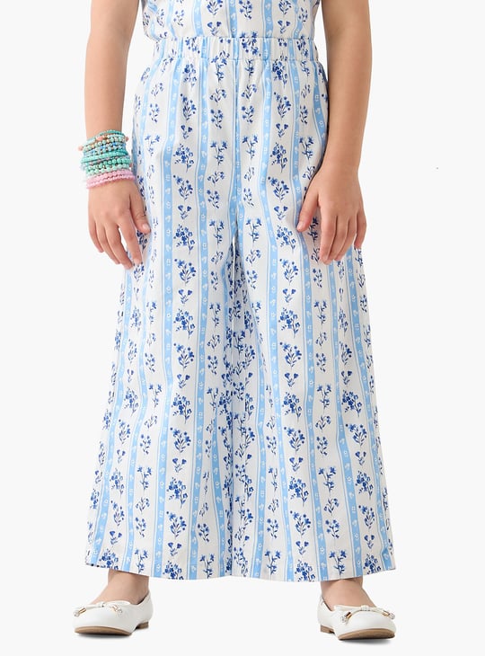 Juniors Floral Print Sleeveless Top and Pant Set