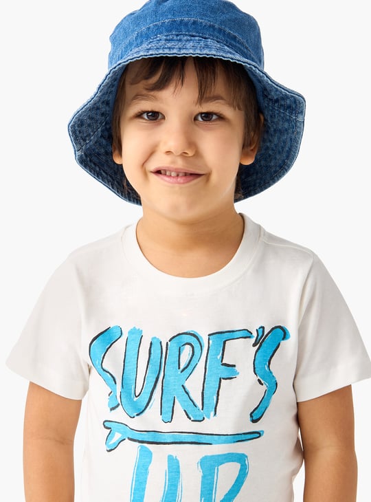 Juniors Typographic Print Crew Neck T-shirt