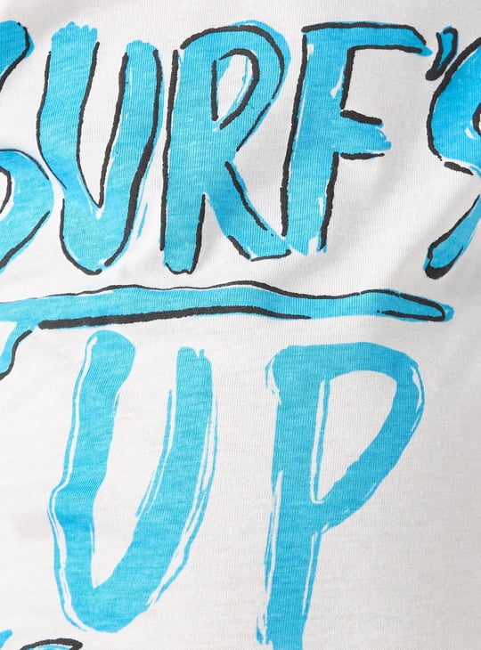 Juniors Typographic Print Crew Neck T-shirt