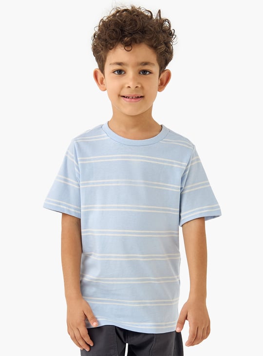 Juniors Printed Crew Neck T-shirt with Short Sleeves - Set of 2