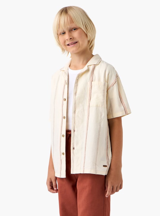 Juniors Eligo Striped Shirt and Solid Shorts Set