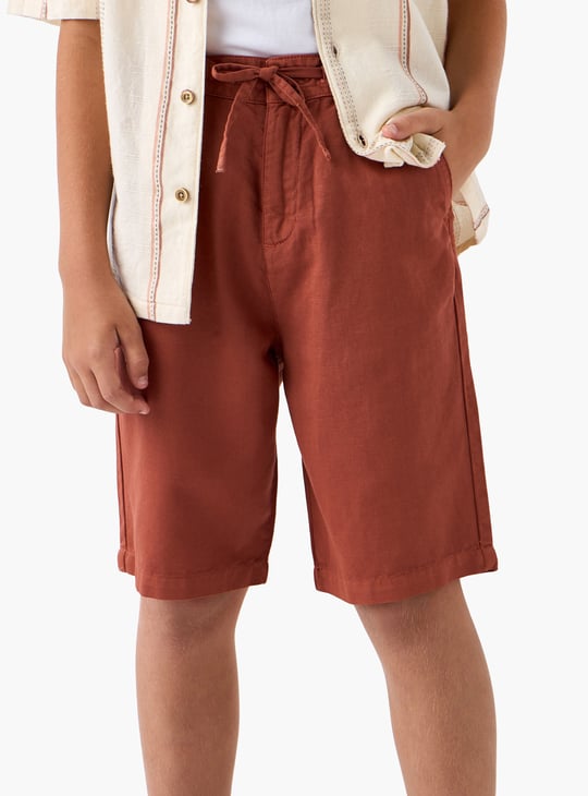 Juniors Eligo Striped Shirt and Solid Shorts Set