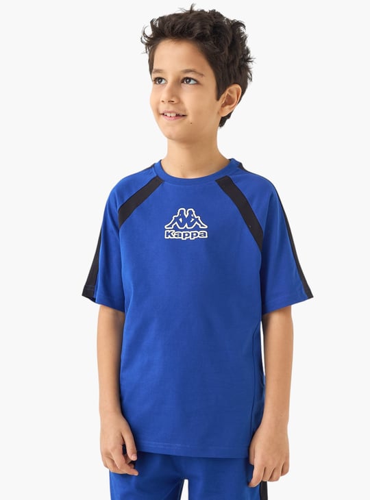 Kappa Logo Print Raglan Sleeve T-shirt and Shorts Set