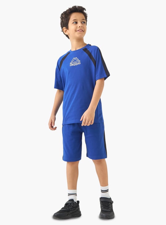Kappa Logo Print Raglan Sleeve T-shirt and Shorts Set