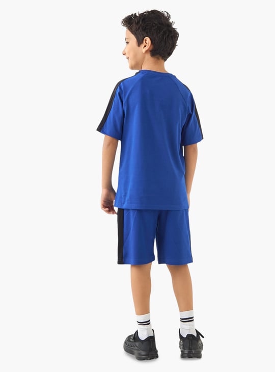 Kappa Logo Print Raglan Sleeve T-shirt and Shorts Set