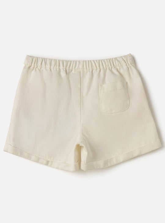 Juniors Floral Embroidered Denim Shorts with Elasticated Waistband