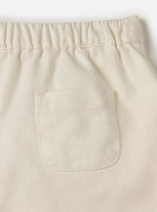 Juniors Floral Embroidered Denim Shorts with Elasticated Waistband