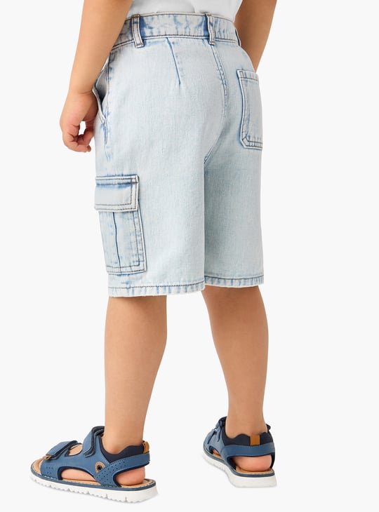 Juniors Solid Denim Shorts with Pockets