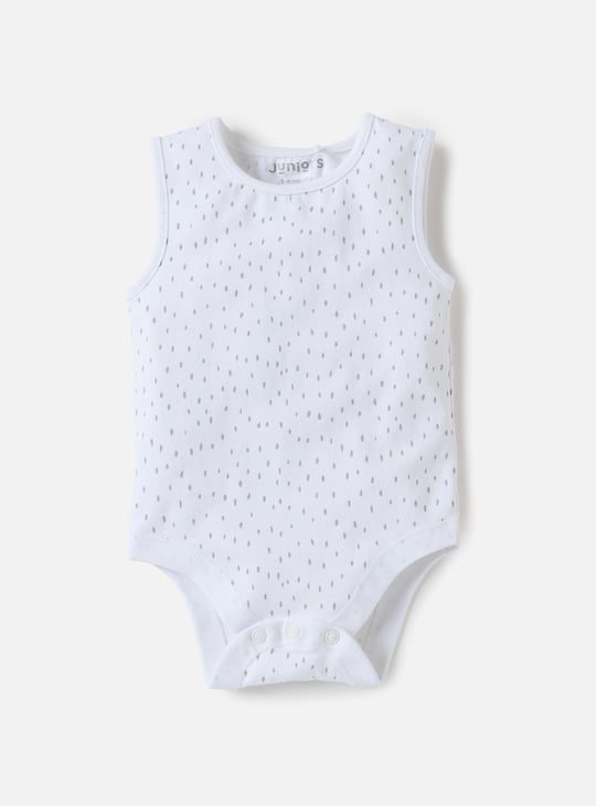 Juniors Assorted Sleeveless Bodysuit with Button Closure - Set of 2
