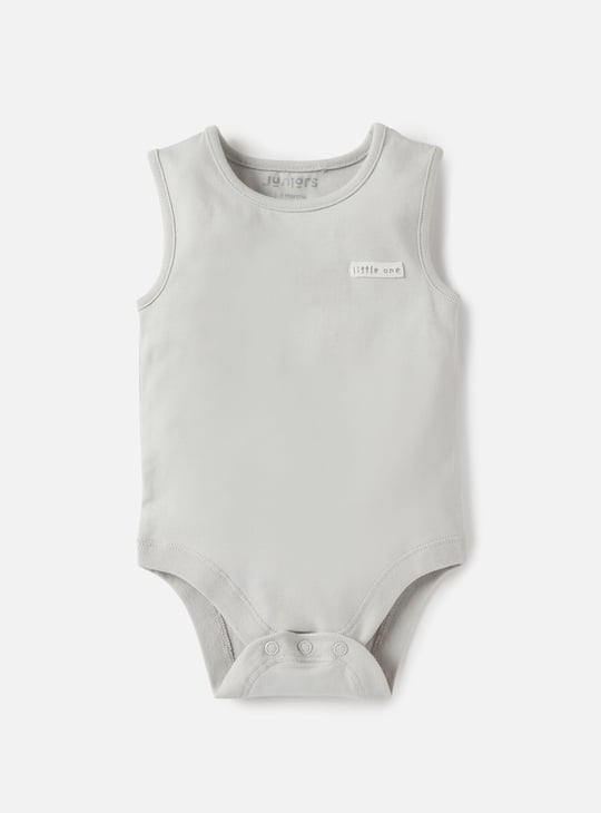 Juniors Assorted Sleeveless Bodysuit with Button Closure - Set of 2