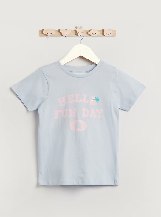 Juniors Printed T-shirt and Pyjama Set
