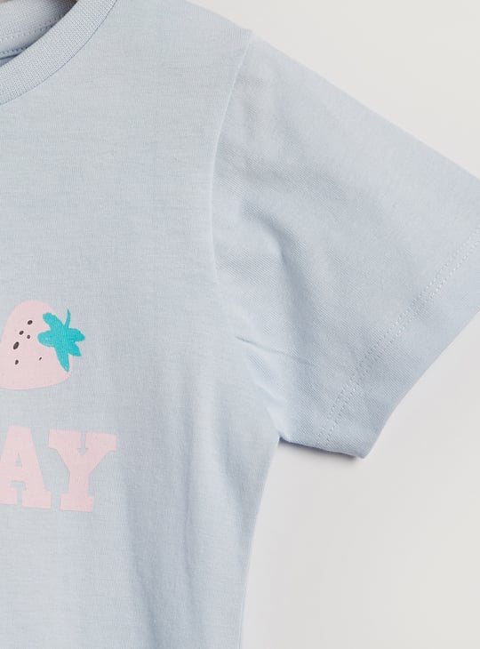 Juniors Printed T-shirt and Pyjama Set