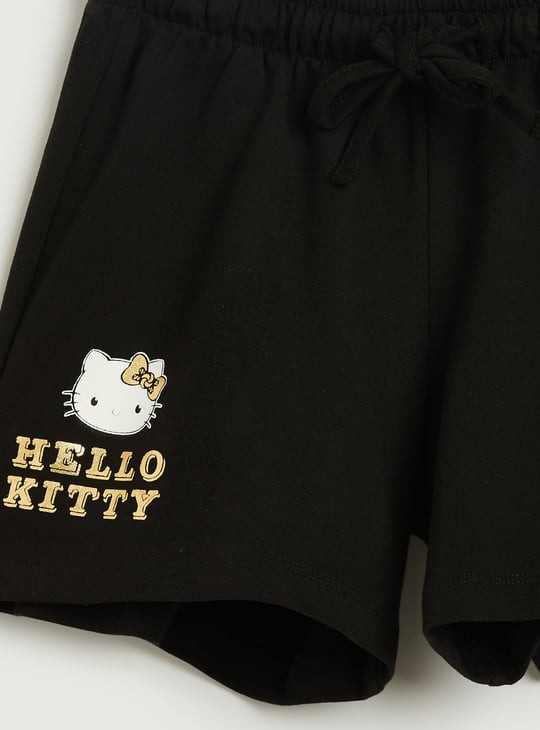 Juniors Hello Kitty Golden Foil Shorts