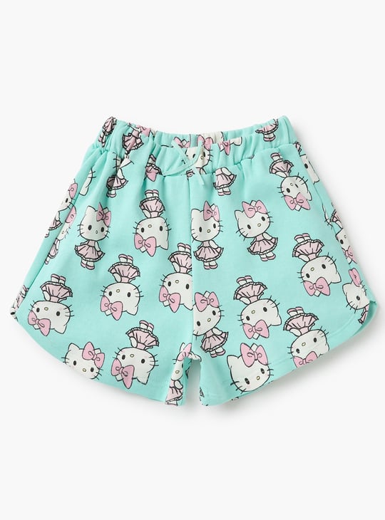 Juniors Hello Kitty Print Shorts with Drawstring Closure - Set of 2