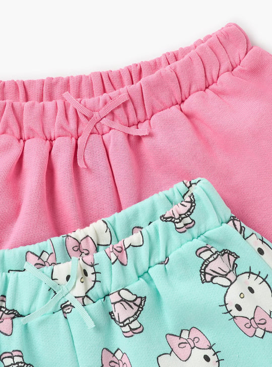 Juniors Hello Kitty Print Shorts with Drawstring Closure - Set of 2