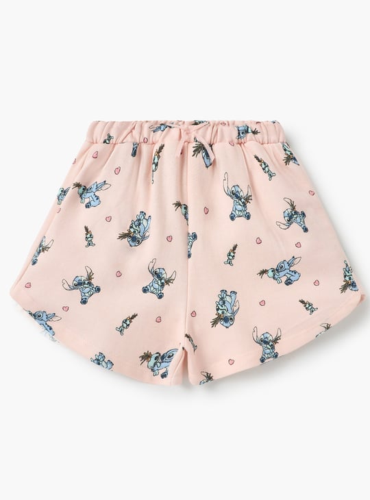 Juniors Stitch Print Shorts with Drawstring Closure - Set of 2