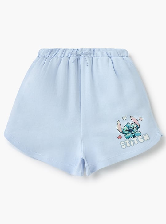 Juniors Stitch Print Shorts with Drawstring Closure - Set of 2