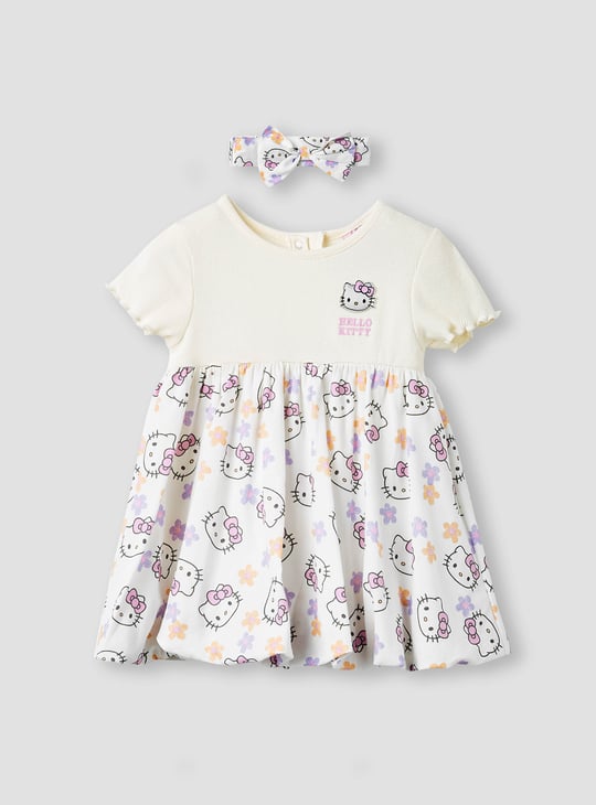 Juniors Hello Kitty Print Dress with Headband