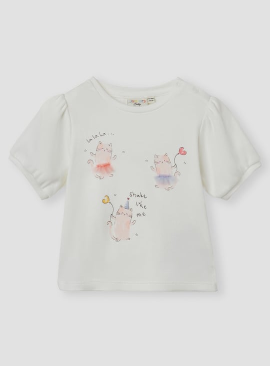 Juniors Cat Print Top with Headband