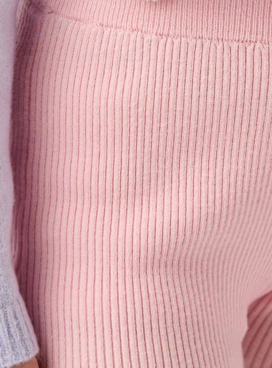 Juniors Ribbed Flared Pants