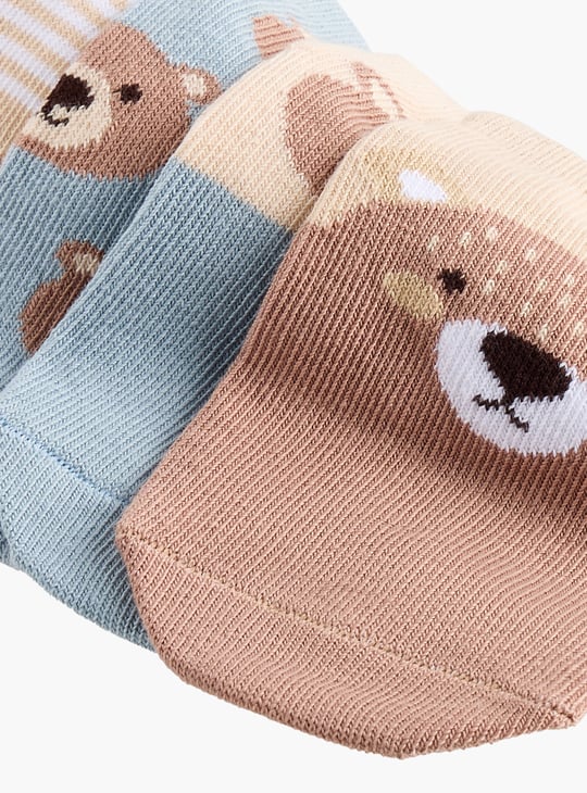 Juniors Bear Print Ankle Length Socks - Set of 7