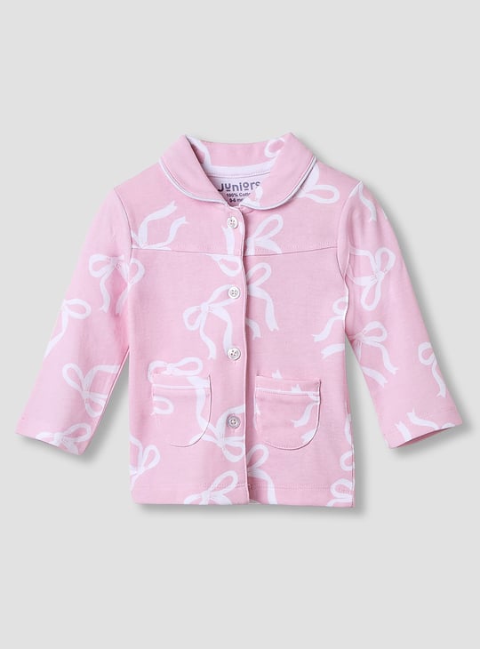Juniors Bow Print Shirt and Pyjama Set