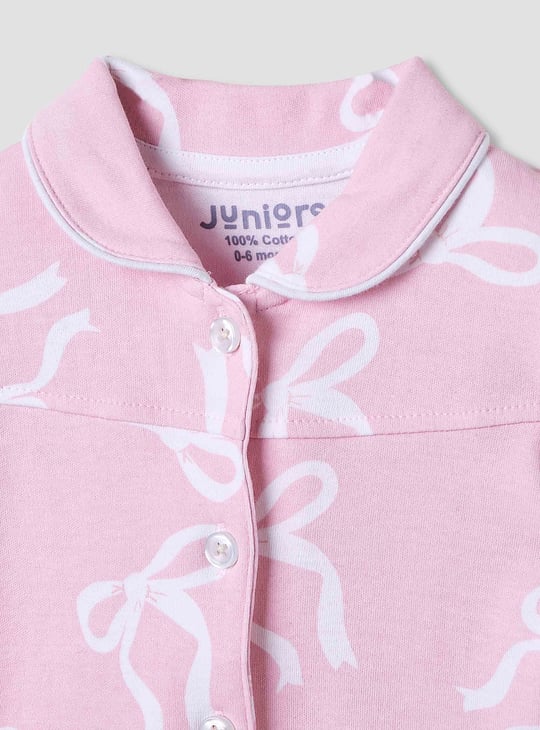 Juniors Bow Print Shirt and Pyjama Set