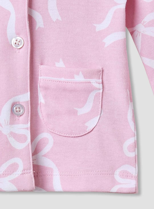 Juniors Bow Print Shirt and Pyjama Set