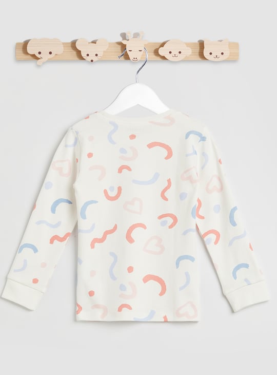 Juniors Printed Long Sleeves T-shirt and Pyjamas - Set of 2