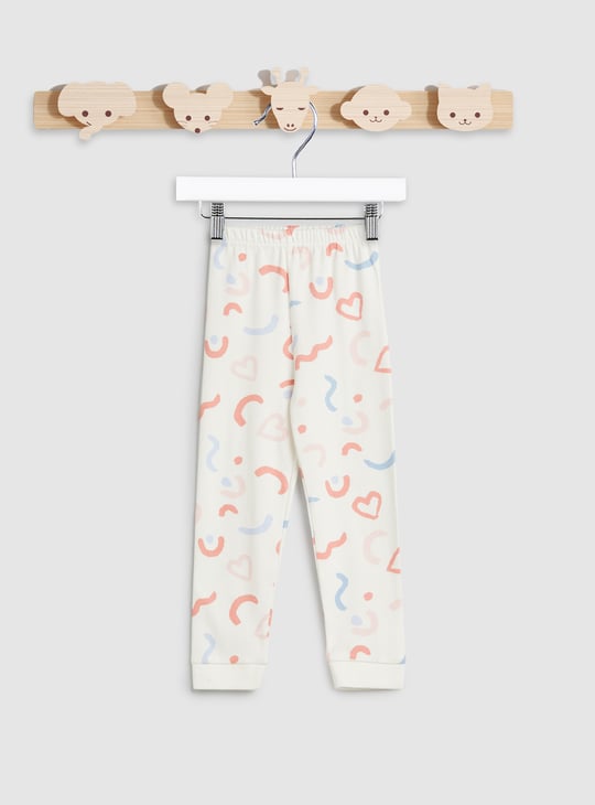 Juniors Printed Long Sleeves T-shirt and Pyjamas - Set of 2