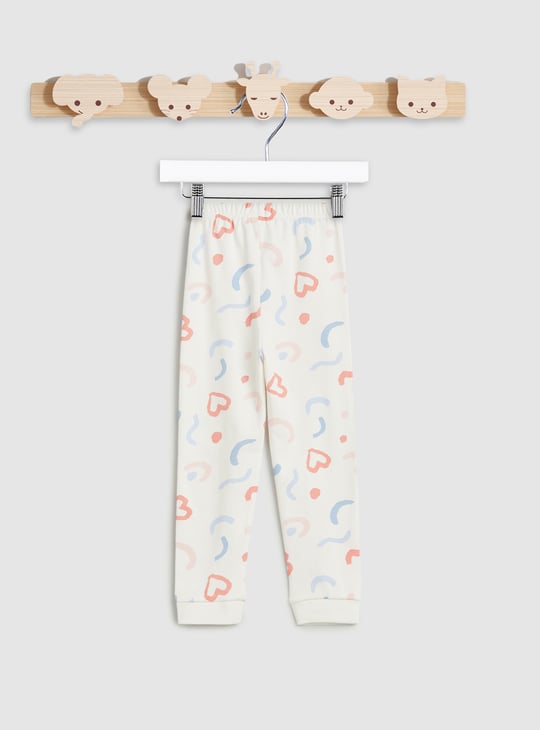 Juniors Printed Long Sleeves T-shirt and Pyjamas - Set of 2