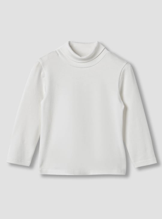 Juniors Solid T-shirt with Turtle Neck - Set of 2